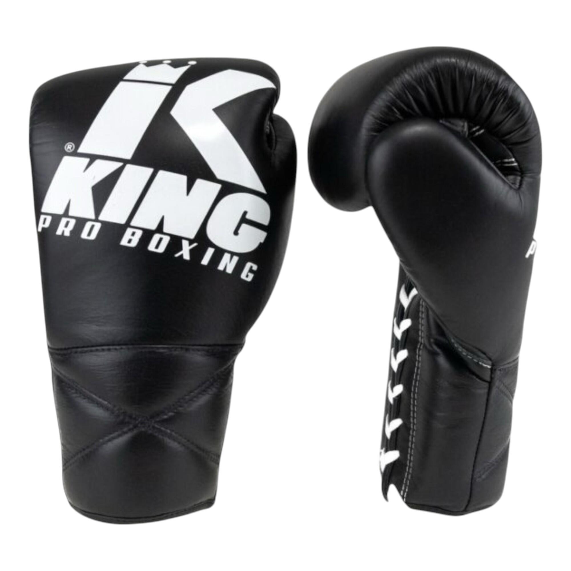 Guantes boxeo, Muay Thai, Kick Boxing KING PRO BOXING XK LU Black/White 14 OZ 2/3
