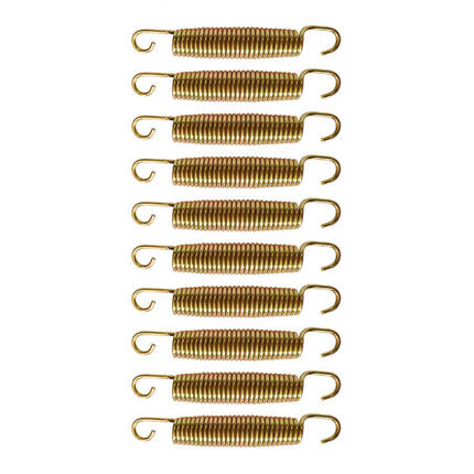 Verpakking van 10 gouden trampolineveren van 145 mm