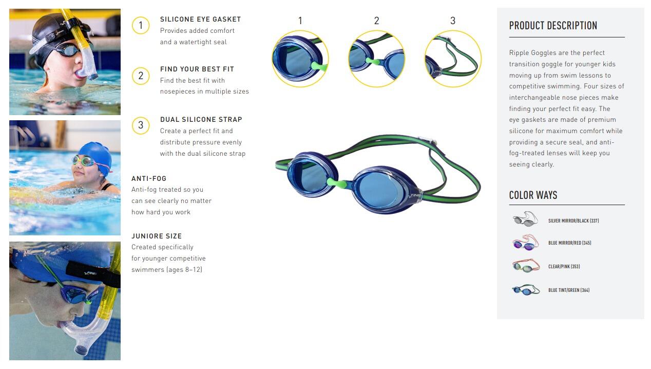 FINIS Ripple Kinderschwimmbrille 3/5