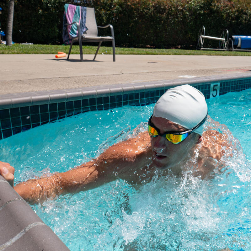 Ochelari inot pentru triatlon Hayden Goggles - alb cu lentila oglinda mov