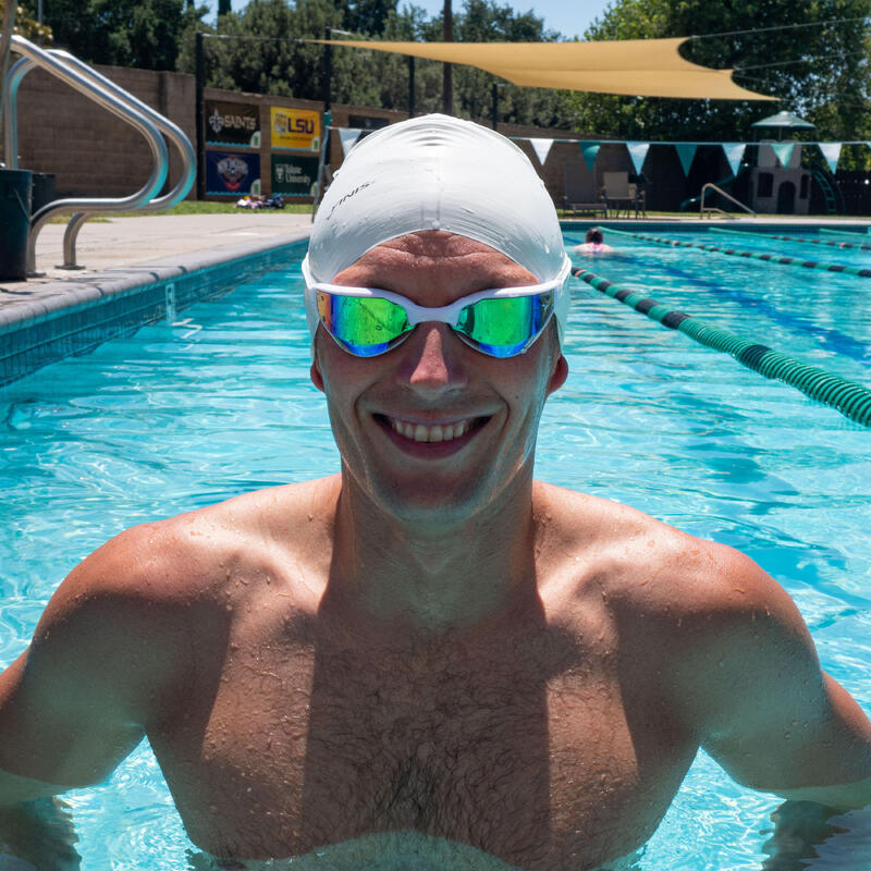 Ochelari inot pentru triatlon Hayden Goggles - alb cu lentila oglinda mov