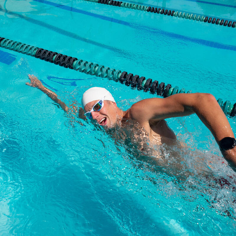 Ochelari inot pentru triatlon Hayden Goggles - alb cu lentila oglinda mov