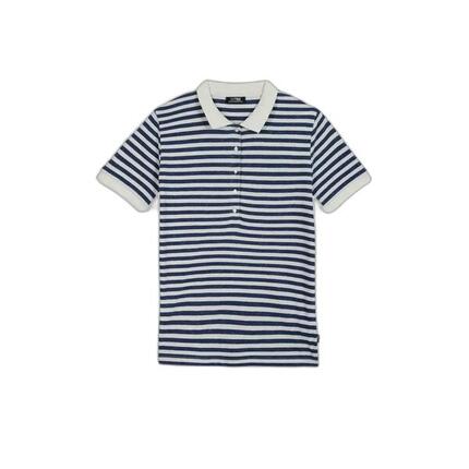Polo - Sport - Femme - Manches courtes, col polo, rayé - ADIALPOL - Bleu