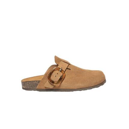 Mules - Loisirs - Femme - Fermeture boucle, Talon 20 mm - ROUNNIA - Marron