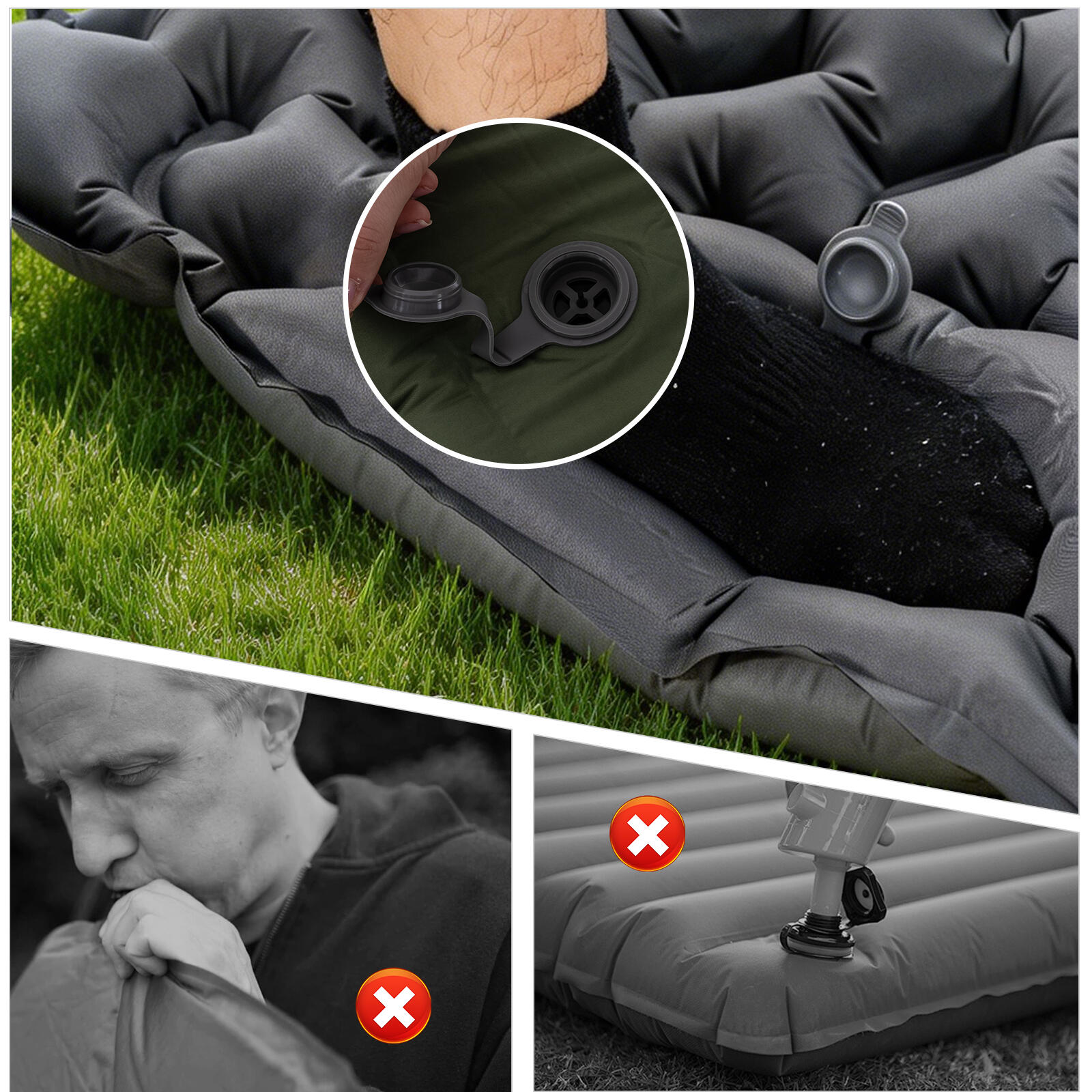 Matelas gonflable, Matelas de Camping, avec pompe à pied intégrée 4/7