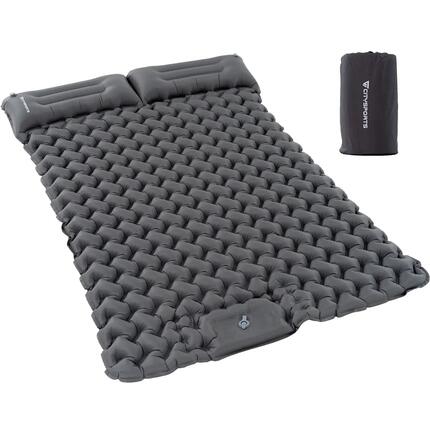 Opblaasbare kampeermatras voor 2 personen, 202 x 130 cm, ingebouwde voetpomp