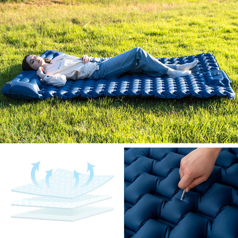 Saltea gonflabilă de camping pentru 2 persoane, 202 x 130 cm