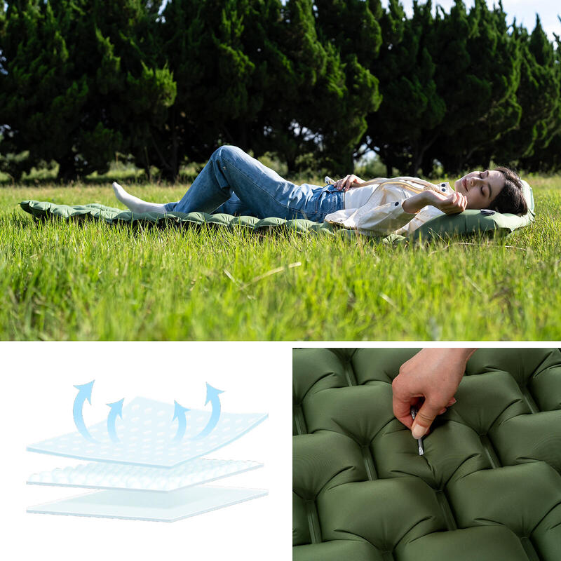 Saltea gonflabilă de camping pentru 2 persoane, 202 x 130 cm
