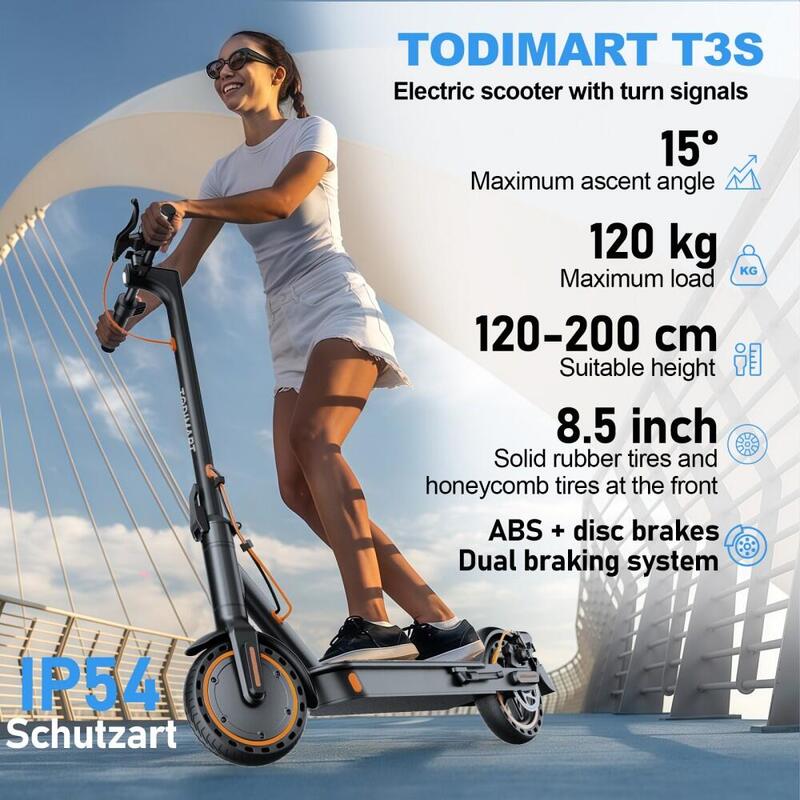 Trottinette électrique ultralégère TODIMART T3S avec clignotants et application