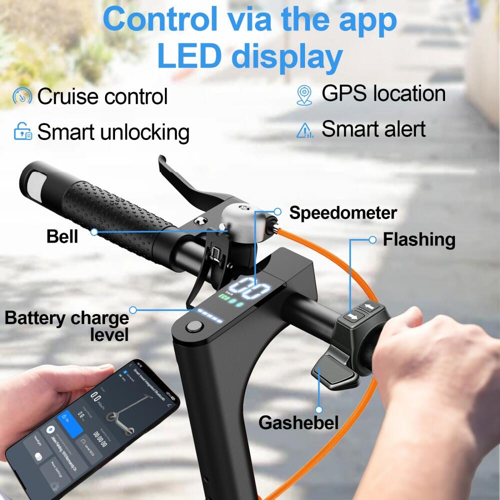 Patinete eléctrico ultraligero TODIMART T3S con intermitentes y aplicación 3/6