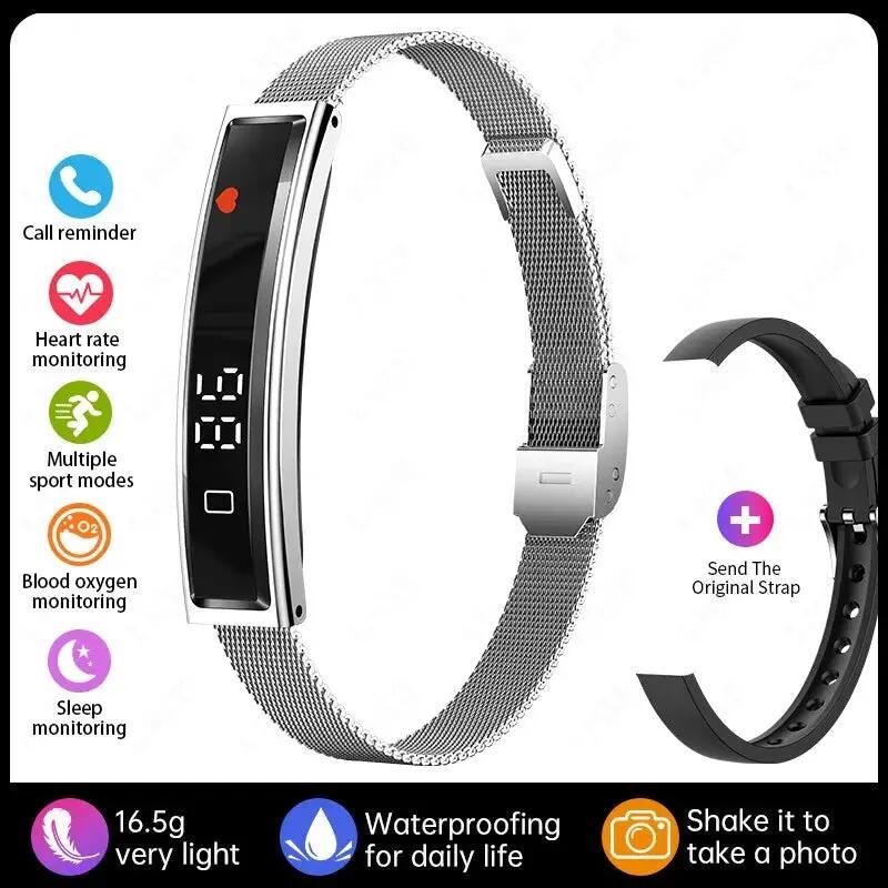 Women’s Smart Bracelet Fitness Tracker Heart Rate Monitor IP68 Waterproof