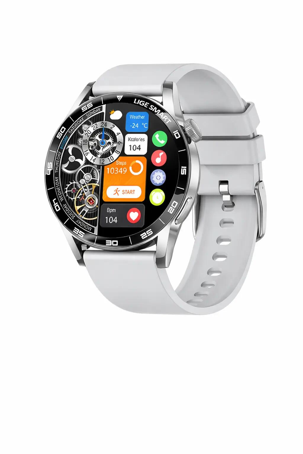Smart Watch 1.38" HD BT Call Waterproof Fitness Tracker Heart Rate Monitor