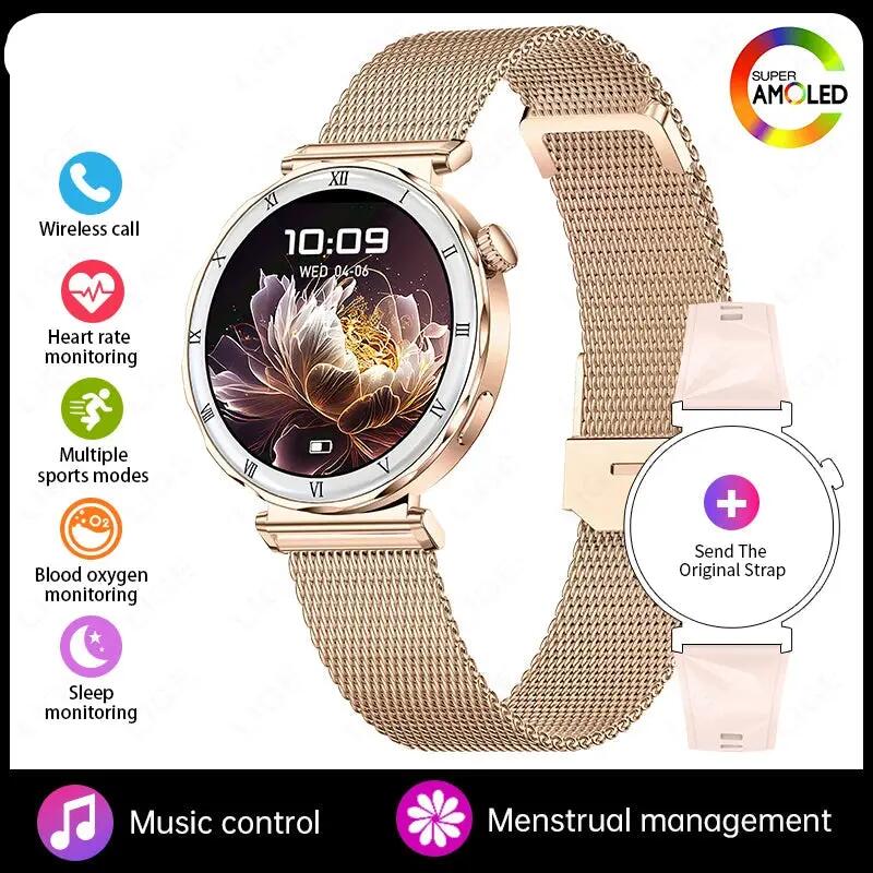 Women’s Ultra Thin Smart Watch AMOLED Bluetooth Call Fitness Tracker