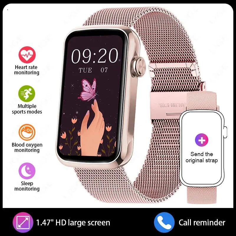 Smart Watch Fitness Tracker Heart Rate Blood Oxygen IP68 Waterproof