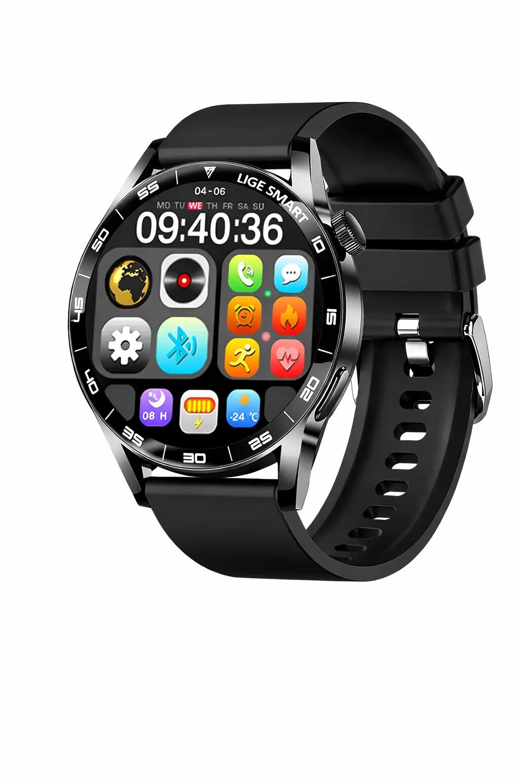 Smart Watch 1.38" HD BT Call Waterproof Fitness Tracker Heart Rate Monitor