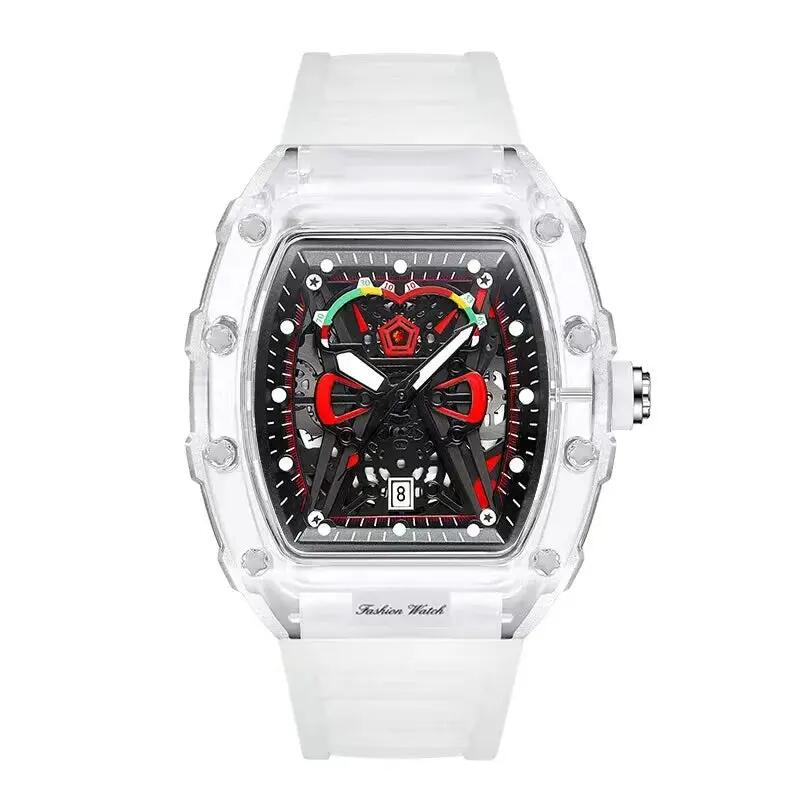 Executive Watch – Transparent Case, Luminous Display, Silicone Band