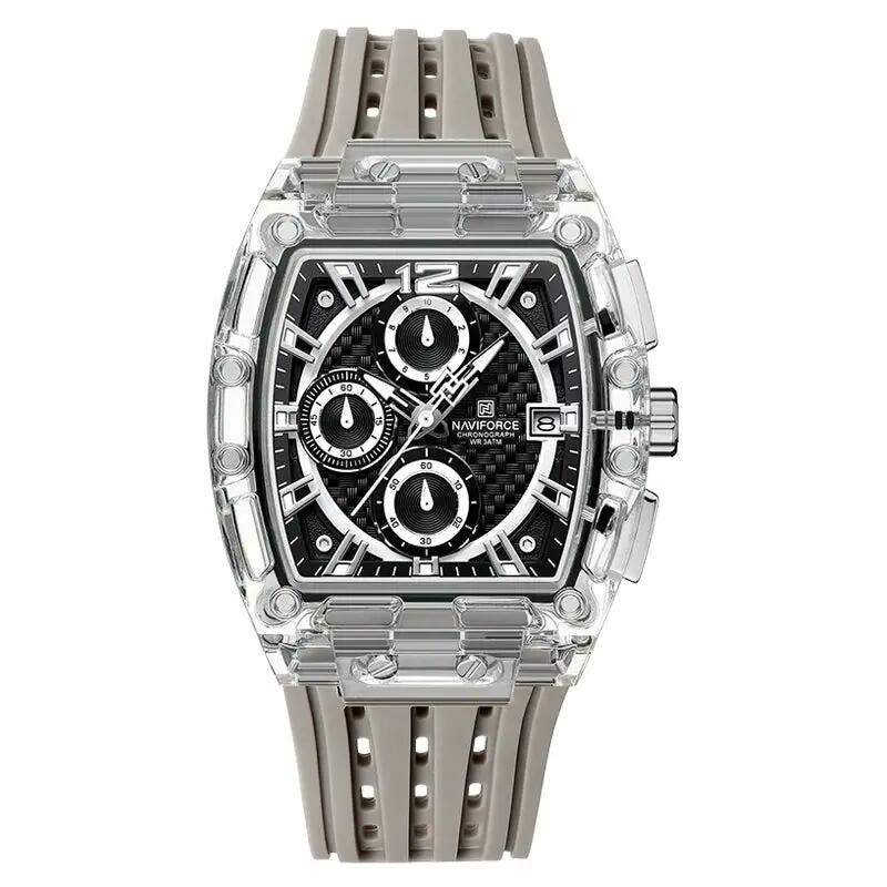 Chronograph Sports Watch – 5ATM Waterproof, Silicone Band, Multifunction