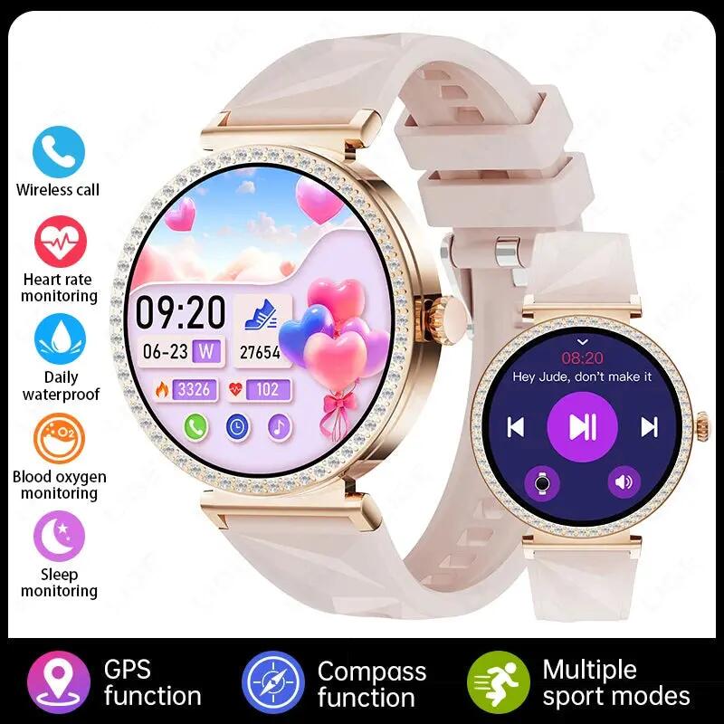 GPS Smart Watch Fitness Tracker Heart Rate Voice Call Diamond Design