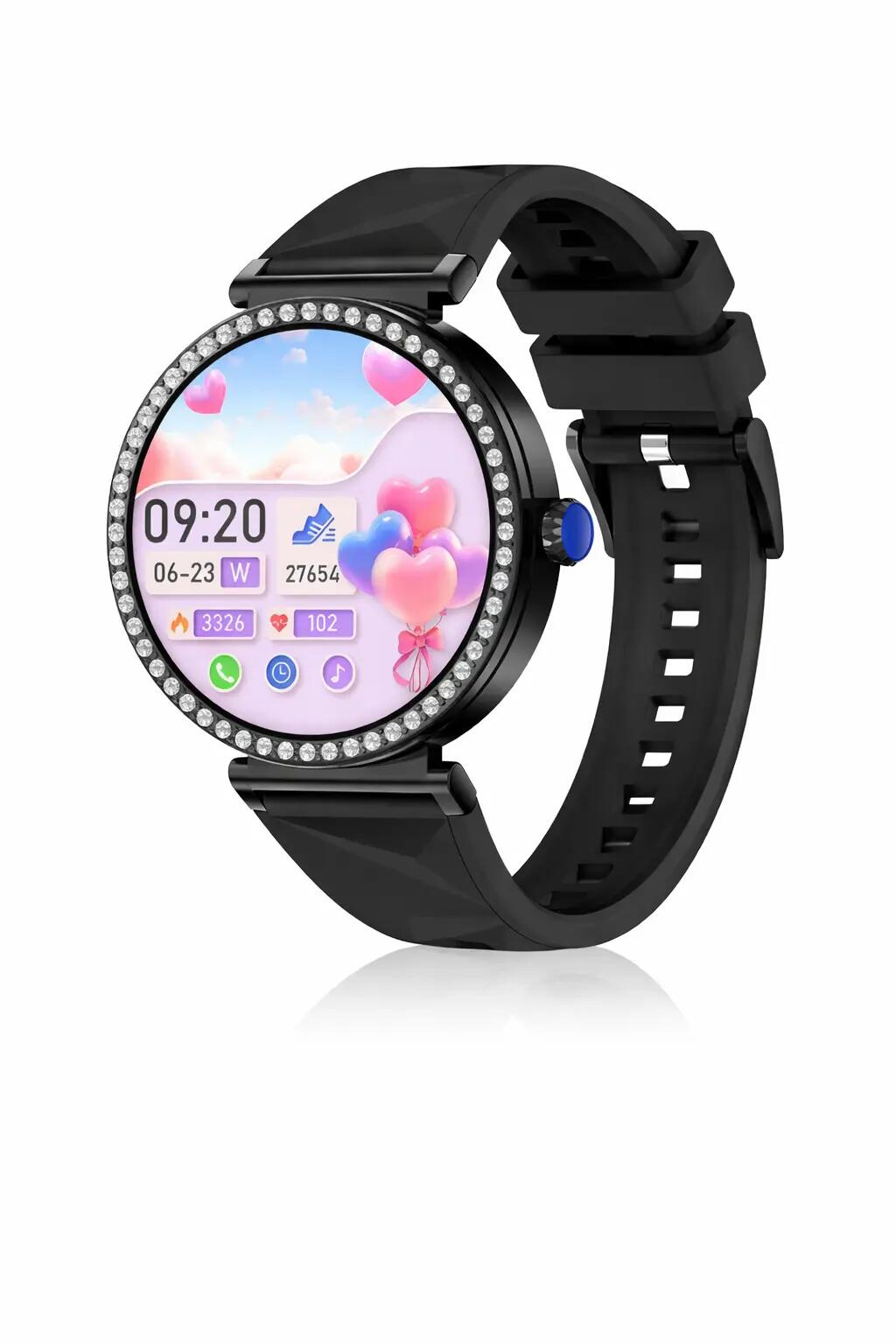 GPS Smart Watch Fitness Tracker Heart Rate Voice Call Diamond Design