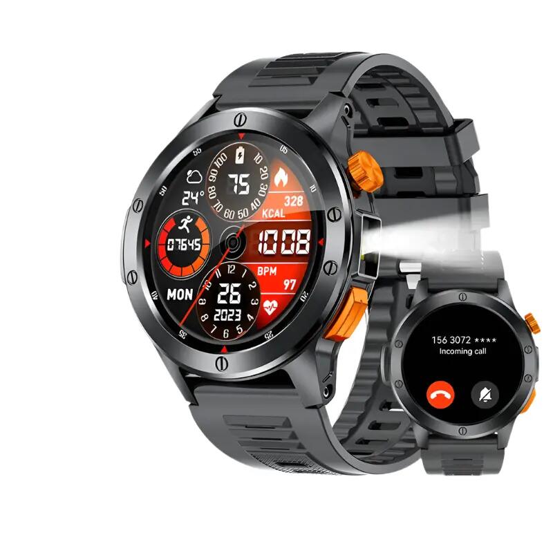 Smartwatch with Flashlight – Health & Fitness Tracker, Android & iOS Compatible