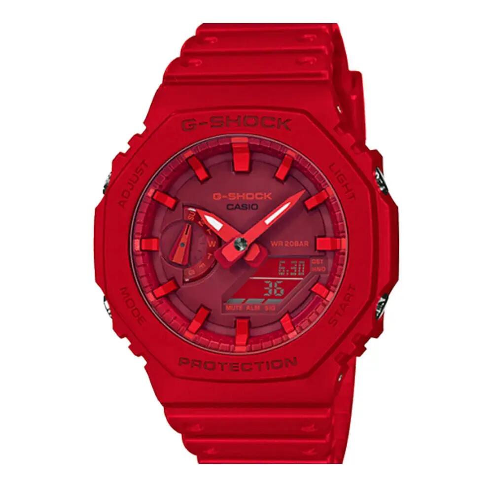 Casio G-Shock GA-2100-4A watch in vibrant red
