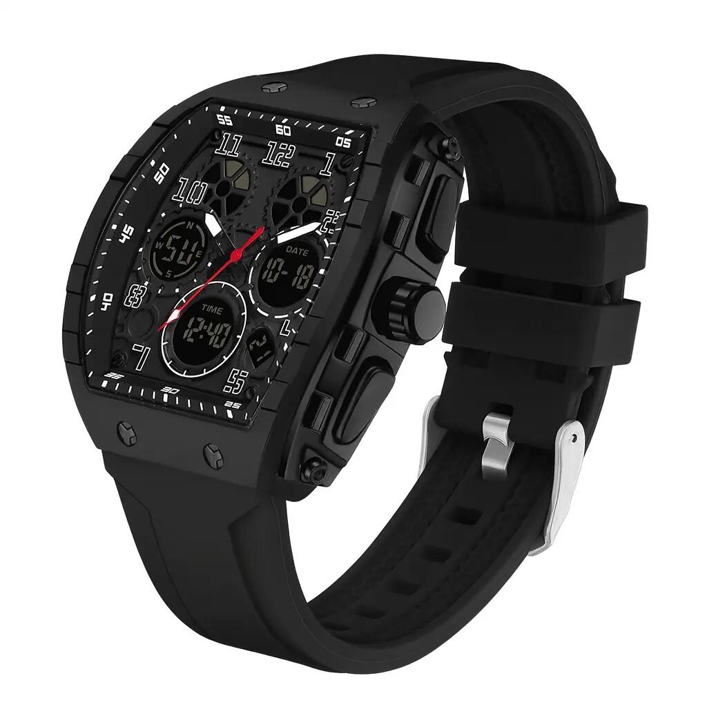 Waterproof Silicone Sport Wristwatch with Multifunctional Features