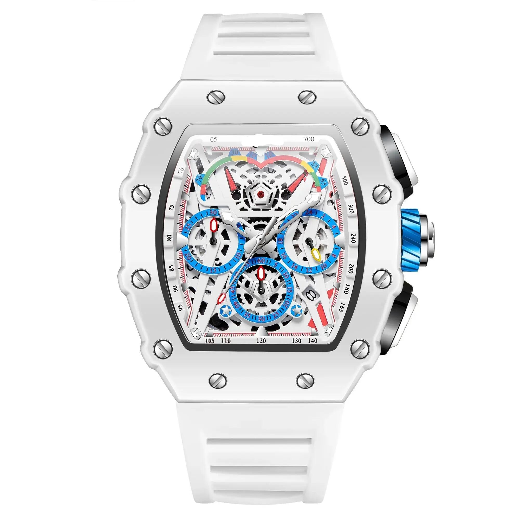 Luxury White Watch – Waterproof Multifunction Casual Wristwatch for Men & Women