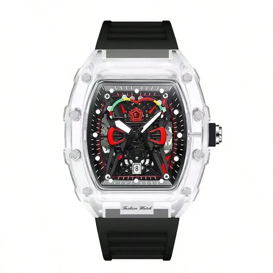Sport Watch – Transparent Case, Luminous Display, Silicone Band