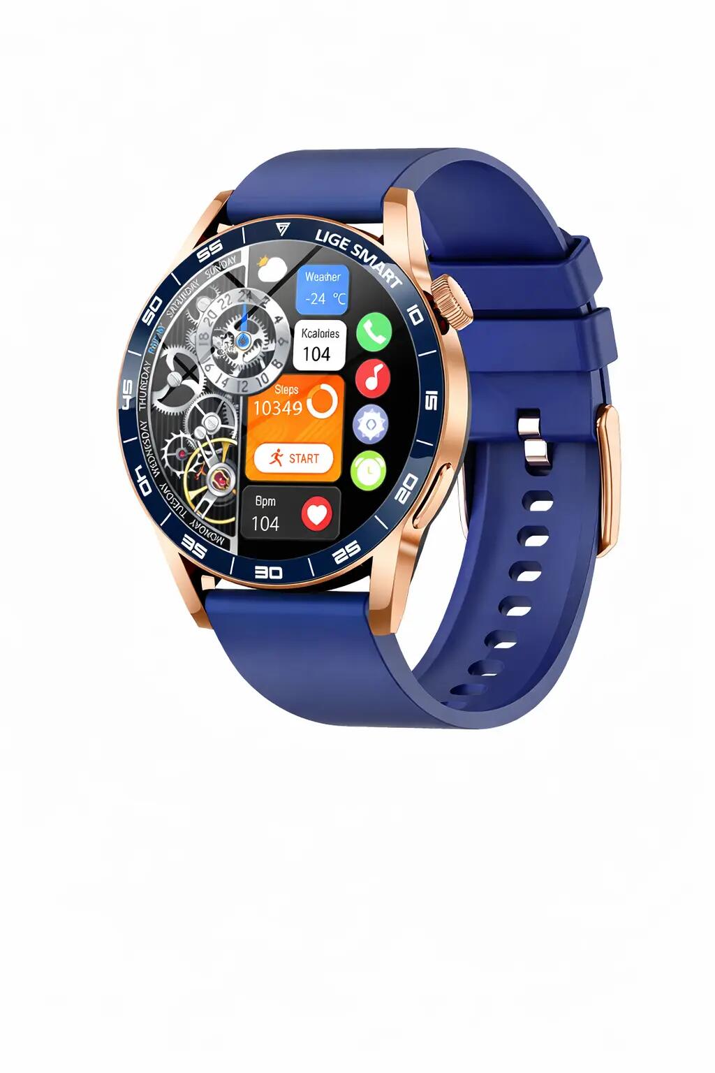 Smart Watch 1.38" HD BT Call Waterproof Fitness Tracker Heart Rate Monitor