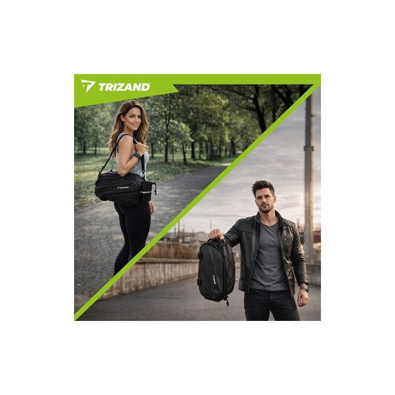 Bolsa para bicicleta con portabultos 10 litros correa para el hombro negra 10/15