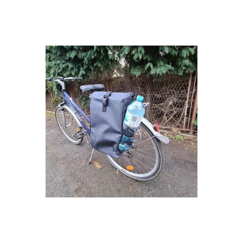 Geantă de bicicletă pentru o singură roată 15-20 L cu curea de umăr negru