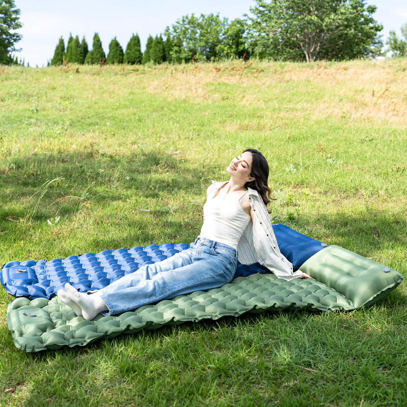 Saltea gonflabilă, saltea de camping, cu pompă de picior integrată
