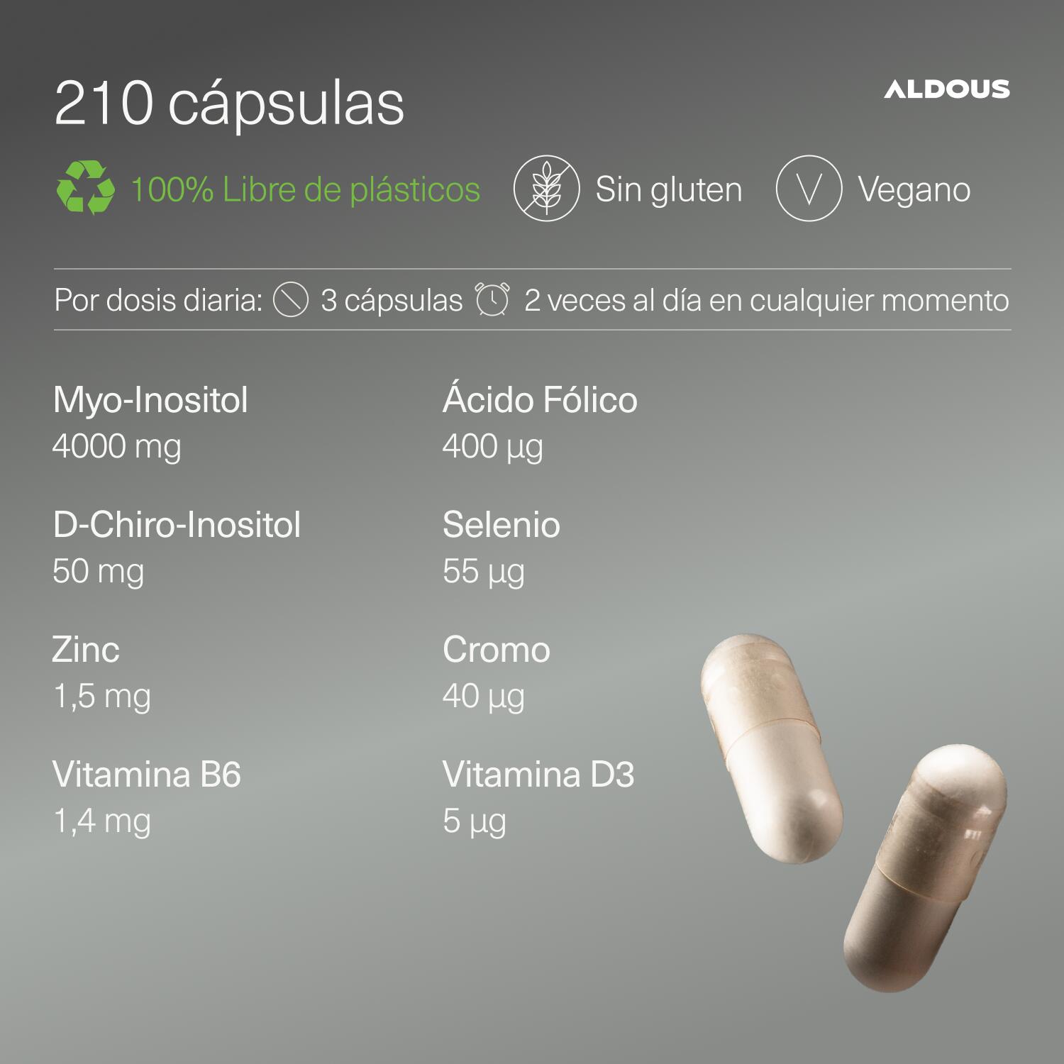 Myo Inositol + D-Chiro Inositol  - 210 Cápsulas - Balance Hormonal Femenino 3/6