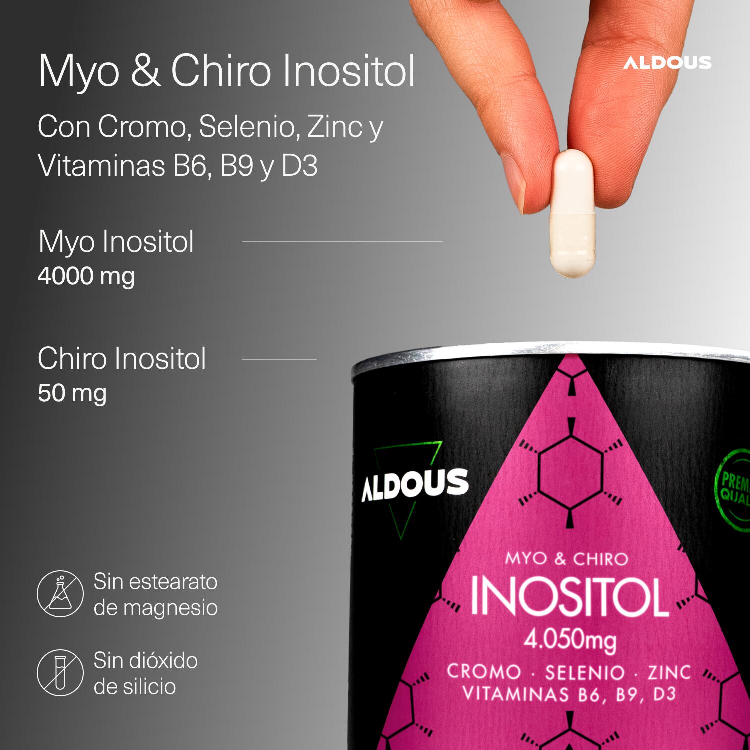 Myo Inositol + D-Chiro Inositol  - 210 Cápsulas - Balance Hormonal Femenino 2/6