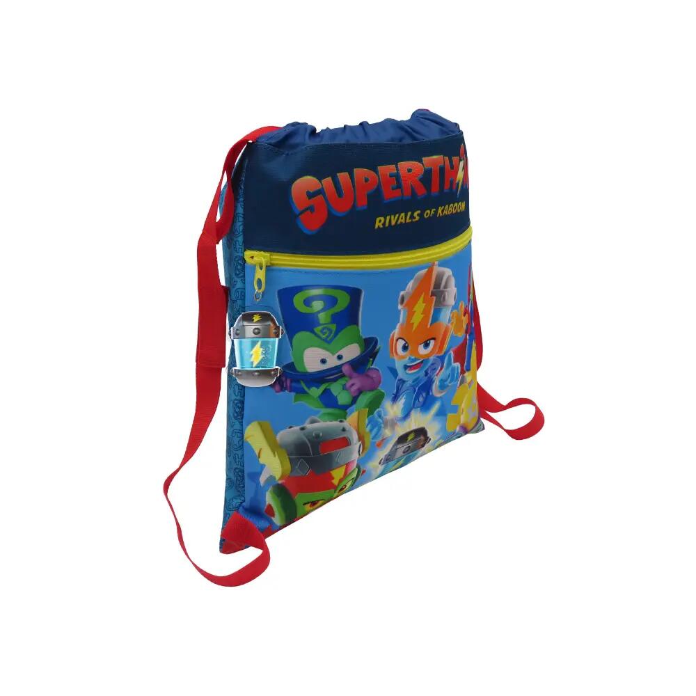 Borsa sportiva per bambini SuperThings da 35 cm con coulisse, blu resistente 2/5
