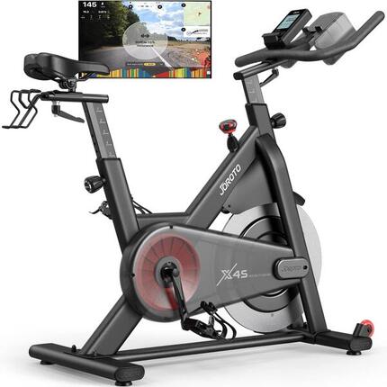 X4S Hometrainer met instelbare weerstand, LCD-scherm + Bluetooth- en app, 160 kg