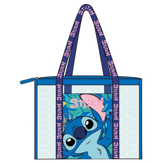 Stitch Kinder-Strandtasche aus Netzgewebe mit stabilen Griffen, blau