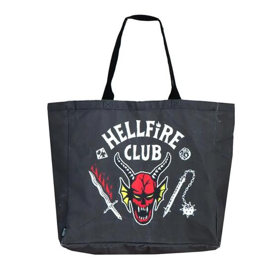 Sac cabas XL adulte Stranger Things Hellfire Club noir en polyester