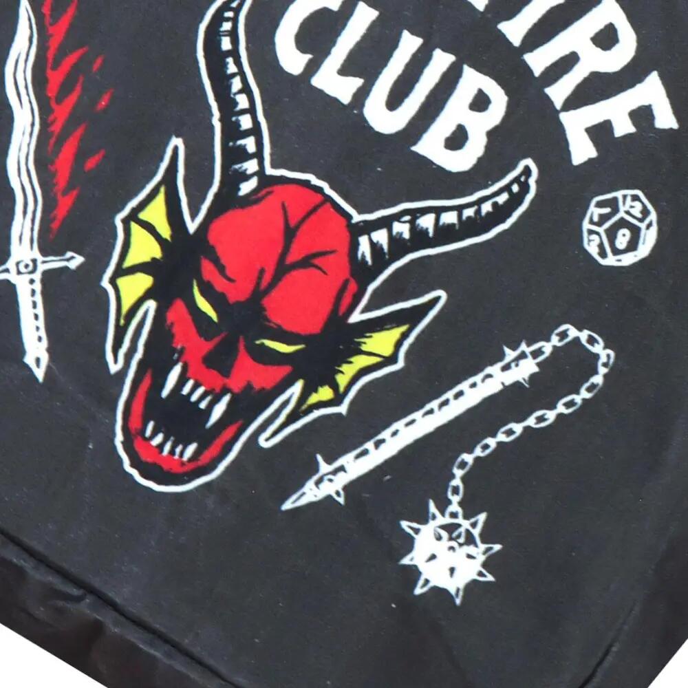 Sacola de compras tamanho XL para adultos Stranger Things Hellfire Club, preta 2/6