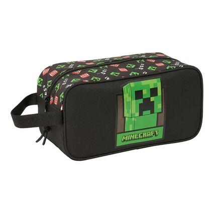Sac à chaussures Minecraft pour enfants avec poignée latérale robuste, noir