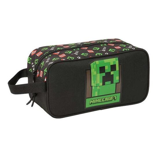 Borsa porta scarpe per bambini Minecraft con robusta maniglia laterale nera