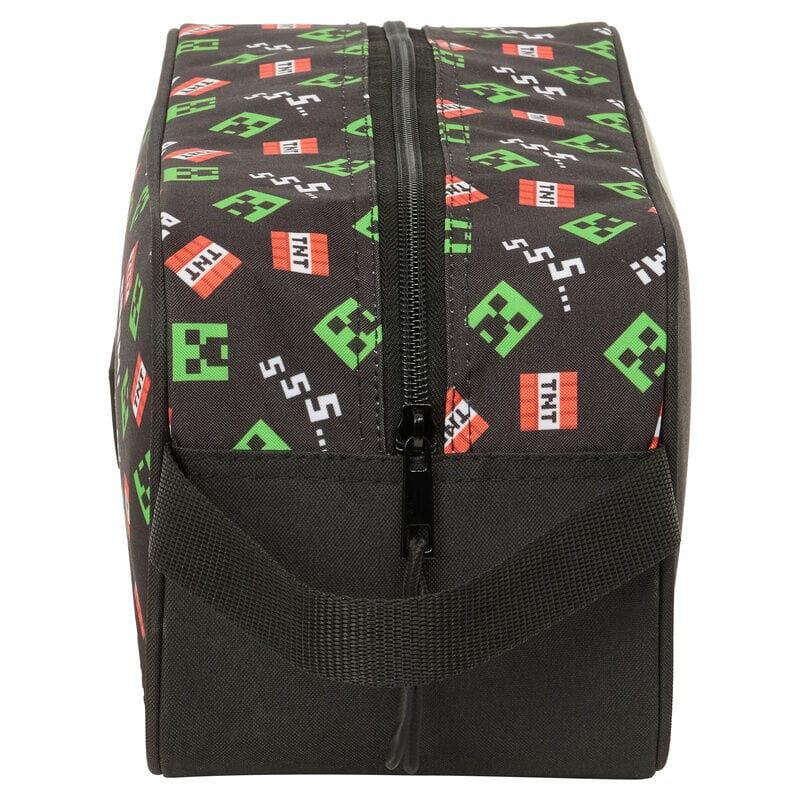 Minecraft Kinderschuhtasche mit stabilem Seitengriff, Schwarz und Grün 3/3