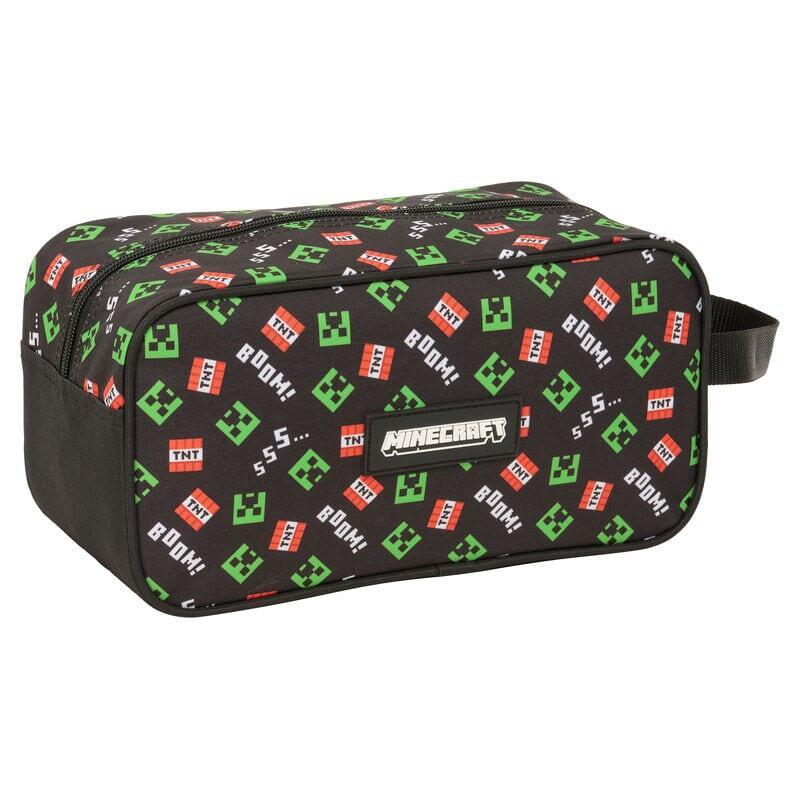 Minecraft Kinderschuhtasche mit stabilem Seitengriff, Schwarz und Grün 2/3