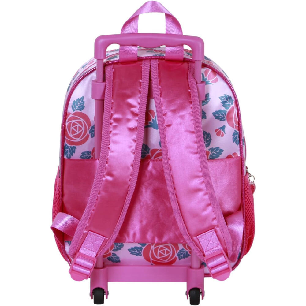 Mochila Trolley Con Ruedas Guardería 3D Princesas Flowers 2/7