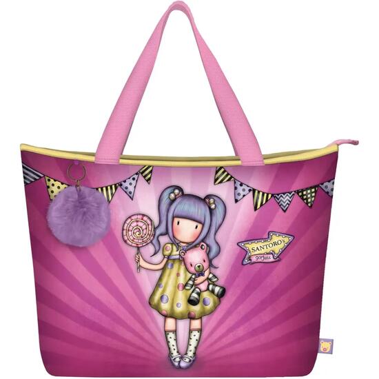 Sac de sport pour enfants Gorjuss Fairground avec fermeture éclair - Rose