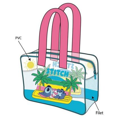 Stitch Kinder-Strandtasche aus Netzgewebe mit stabilen Griffen, blau