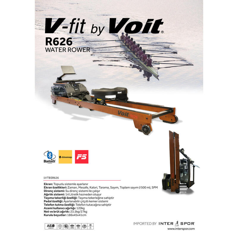 Voit R626 13 LİTRE WATER ROWER SU KÜREĞİ KONDİSYON KÜREĞİ