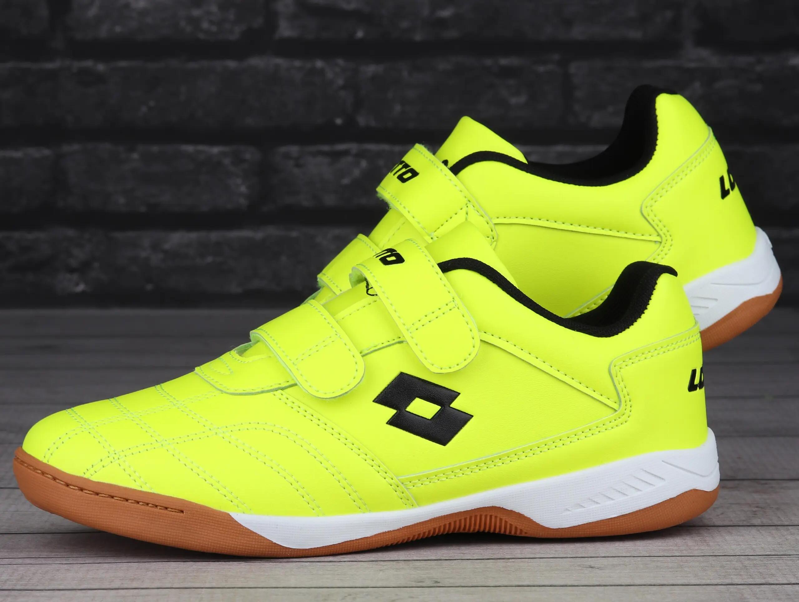 Zapatos con tacos Lotto infantiles para fútbol sala amarillo 3/7