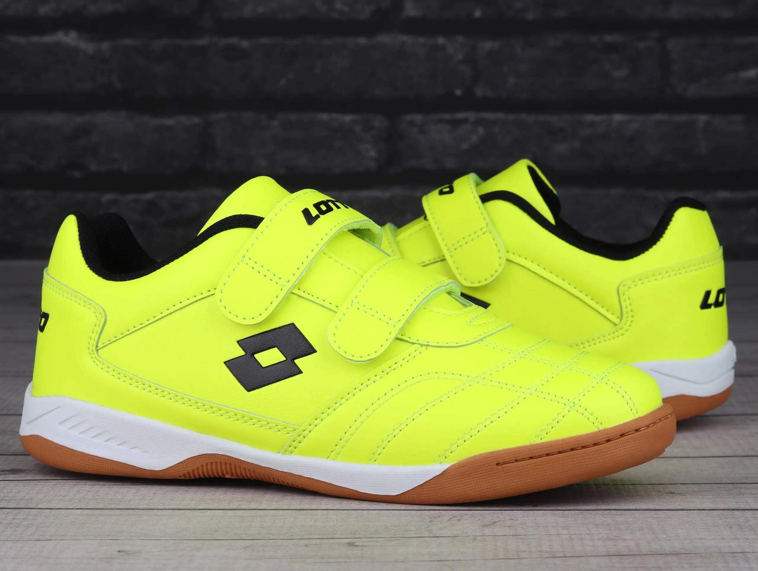 Zapatos con tacos Lotto infantiles para fútbol sala amarillo 2/7