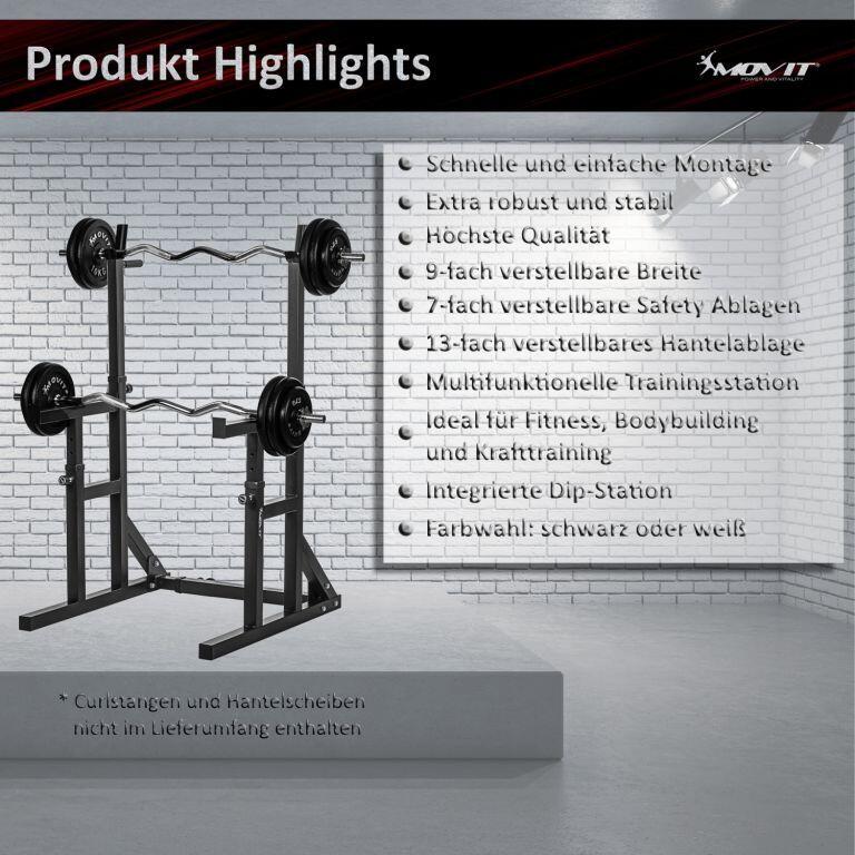 Rack, MOVIT® Pro, pentru gantere, negru